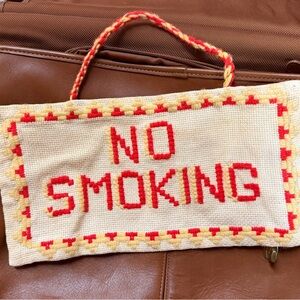 Vintage No Smoking Needlepoint Sign